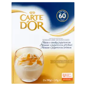 Carte D'Or Baza do przygotowania musu o smaku jogurtowym 570 g (3 x 190 g)
