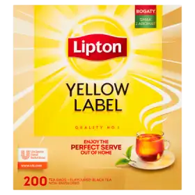 Lipton Yellow Label Herbata czarna 400 g 2 x (100 x 2 g)