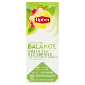 Lipton Herbata zielona o smaku maliny i truskawki 35 g (25 x 1,4 g)