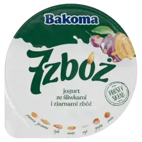 Bakoma 7 zbóż Jogurt ze śliwkami i ziarnami zbóż 300 g
