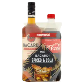 Bacardi Spiced Napój spirytusowy na bazie rumu 700 ml i Coca-Cola Napój gazowany 850 ml