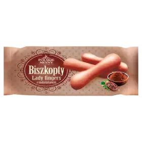 Polskie Młyny Biszkopty Lady fingers o smaku kakaowym 130 g