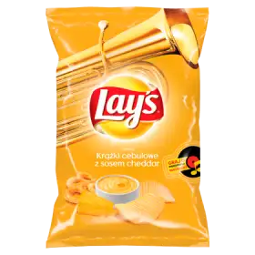 Lay's Chipsy ziemniaczane karbowane o smaku krążków cebulowych z sosem cheddar 130 g