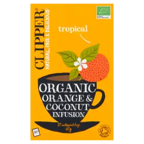 Clipper Herbata z pomarańczą i kokosem organiczna 60 g (20 torebek)