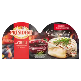 Président na Grill Ser Camembert z sosem żurawinowym 225 g (210 g + 15 g)