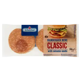 Schulstad Bułki pszenne do hamburgerów klasycznych 300 g (4 x 75 g)