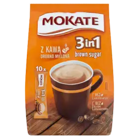 Mokate 3in1 Brown Sugar Rozpuszczalny napój kawowy w proszku 170 g (10 x 17 g)