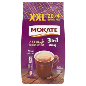 Mokate 3in1 Strong Rozpuszczalny napój kawowy w proszku 408 g (24 x 17 g)