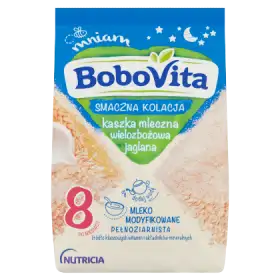 BoboVita Smaczna Kolacja Kaszka mleczna wieloowocowa jaglana po 8 miesiącu 230 g