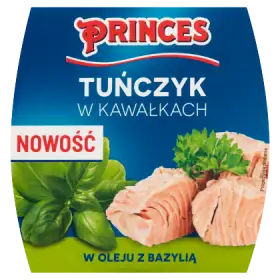 Princes Tuńczyk w kawałkach w oleju z bazylią 160 g