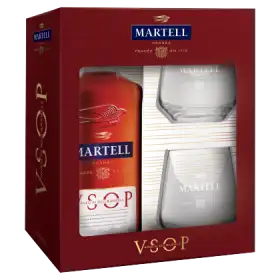 Martell VSOP Koniak 0.7 l i 2 szklanki