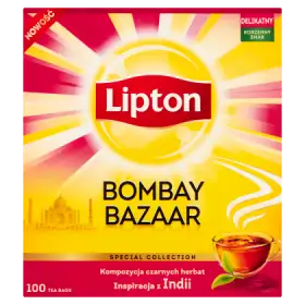 Lipton Bombay Bazaar Herbata czarna z naturalnym aromatem 180 g (100 torebek)