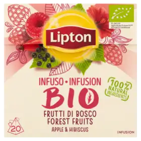 Lipton Bio Organiczna herbatka owocowa o smaku owoców leśnych 40 g (20 torebek)