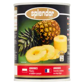 Splendor Ananas plastry w lekkim syropie 565 g