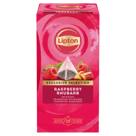 Lipton Herbatka owocowo-ziołowa aromatyzowana o smaku malin i rabarbaru 45 g (25 x 1,8 g)