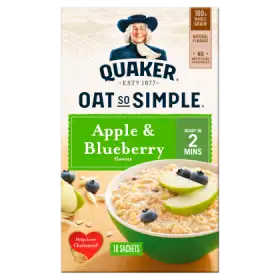 Quaker Oat So Simple Płatki owsiane z suszonymi owocami jabłko i jagody 360 g (10 x 36 g)