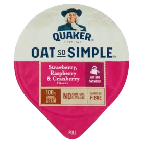 Quaker Oat So Simple Mieszanka do przygotowania owsianki o smaku truskawka malina żurawina 57 g