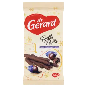 dr Gerard Rolls Rolls Rurka waflowa kakaowa z kremem o smaku śliwki w czekoladzie 160 g