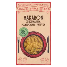 Dania Babci Zosi Makaron ze szpinakiem pomidorami i papryką 180 g