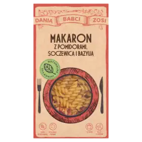 Dania Babci Zosi Makaron z pomidorami soczewicą i bazylią 180 g