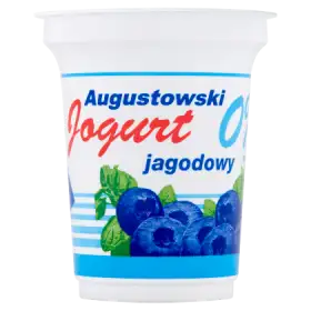 Mlekpol Jogurt Augustowski jagodowy 0% tłuszczu 350 g