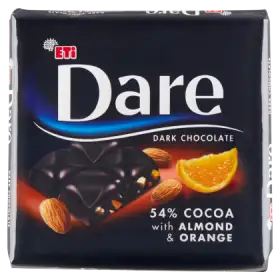 Eti Dare Czekolada gorzka 54 % kakao z dodatkiem migdałów i pomarańczy 70 g