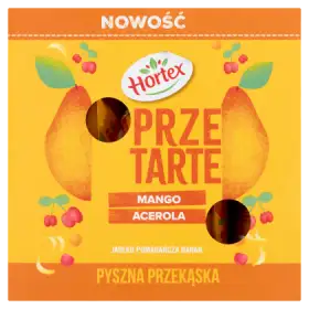 Hortex Przetarte Premium mus owocowy jabłko banan mango pomarańcza acerola 12 x 100 g