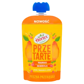 Hortex Przetarte Premium mus owocowy jabłko banan mango pomarańcza acerola 100 g