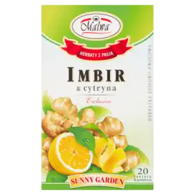 Malwa Sunny Garden Exclusive Herbatka ziołowo-owocowa imbir & cytryna 40 g (20 x 2 g)