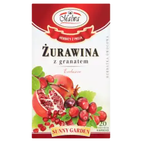Malwa Sunny Garden Exclusive Herbatka owocowa żurawina z granatem 40 g (20 x 2 g)