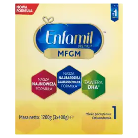 Enfamil Premium MFGM 1 Mleko początkowe od urodzenia 1200 g (3 x 400 g)