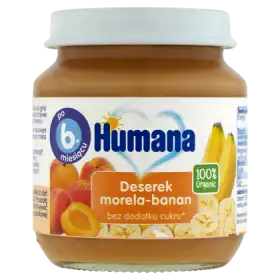 Humana 100% Organic Deserek morela-banan po 6. miesiącu 125 g