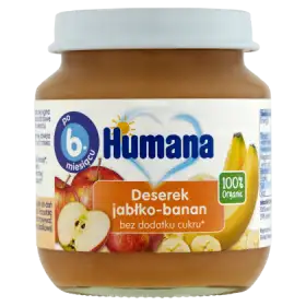 Humana 100% Organic Deserek jabłko-banan po 6. miesiącu 125 g