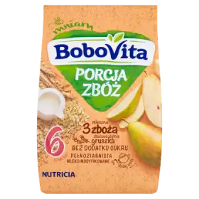 BoboVita Porcja Zbóż Kaszka mleczna 3 zboża gruszka po 6 miesiącu 210 g