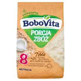 BoboVita Porcja Zbóż Kaszka mleczna 7 zbóż zbożowo-jęczmienna po 8 miesiącu 210 g