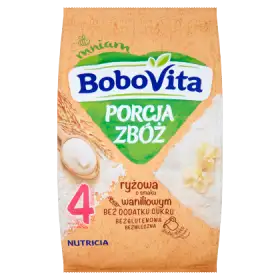BoboVita Porcja zbóż Kaszka ryżowa o smaku waniliowym po 4 miesiącu 170 g