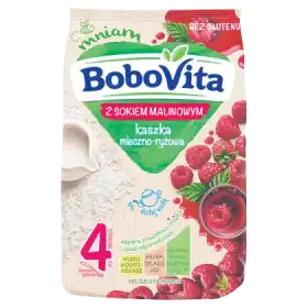 BoboVita Kaszka mleczno-ryżowa z sokiem malinowym po 4 miesiącu 230 g