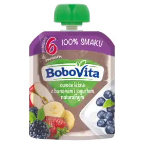 BoboVita Owoce leśne z bananem i jogurtem naturalnym po 6 miesiącu 80 g