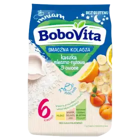 BoboVita Smaczna Kolacja Kaszka mleczno-ryżowa 3 owoce po 6 miesiącu 230 g