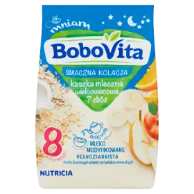 BoboVita Smaczna Kolacja Kaszka mleczna wieloowocowa 7 zbóż po 8 miesiącu 230 g