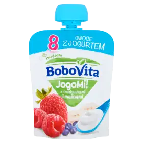BoboVita JogoMi! Owoce z jogurtem z truskawkami i malinami po 8 miesiącu 80 g