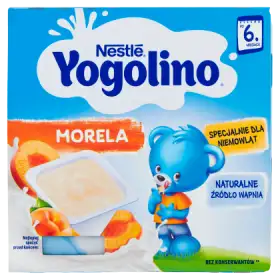 Nestlé Yogolino Deserek mleczno-owocowy morela po 6 miesiącu 400 g (4 x 100 g)