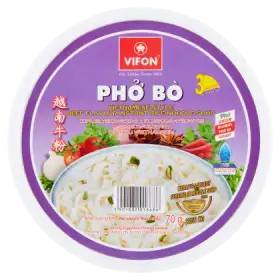 Vifon Pho Bo Zupa błyskawiczna z kluskami ryżowymi o smaku wołowiny w stylu wietnamskim 70 g