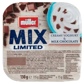 Müller Mix Jogurt słodzony aromatyzowany z czekoladą mleczną 130 g