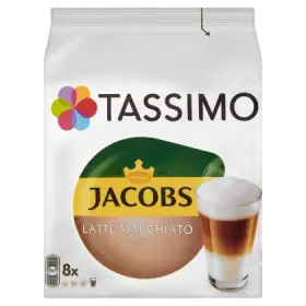 Tassimo Jacobs Latte Macchiato Classico Kawa w kapsułkach 8 sztuk i mleko 8 sztuk 264 g