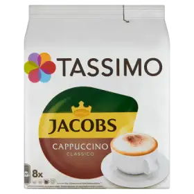 Tassimo Jacobs Cappuccino Classico Kawa w kapsułkach 8 sztuk i mleko 8 sztuk 260 g