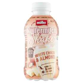 Müller Müllermilch Shake Napój mleczny o smaku białej czekolady i migdałów 400 g