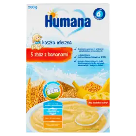 Humana Kaszka mleczna 5 zbóż z bananami po 6. miesiącu 200 g