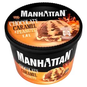 Manhattan  Lody czekoladowo-karmelowe z siekanymi prażonymi orzeszkami ziemnymi 1400 ml