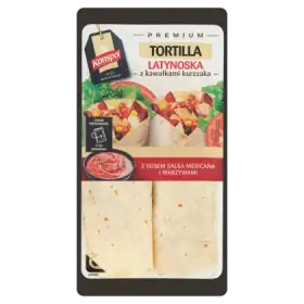 Konspol Premium Tortilla latynoska z kawałkami kurczaka z sosem salsa mexicana i warzywami 250 g